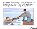 Drowning rescue on ice, board assist